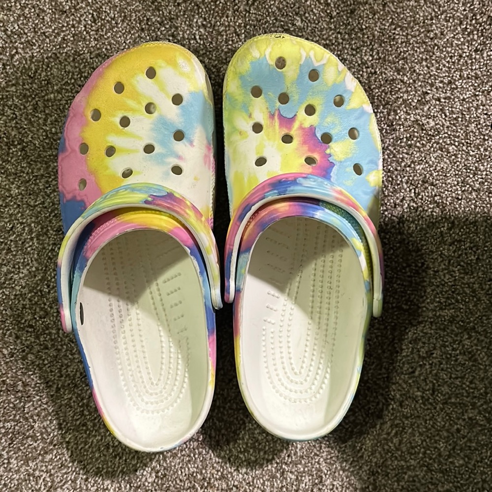 Tie dye crocs
